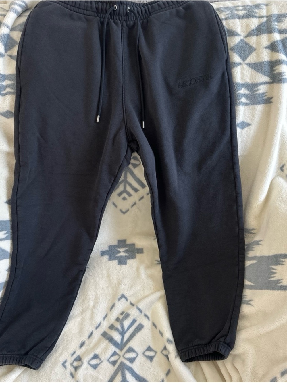 Jordan Black Embroidered Logo Jogger Sweatpants